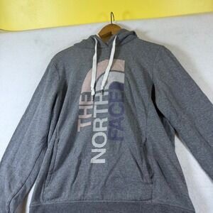 The North Face Womens Grey Graphic Logo Pullover Hoodie Size‎ Medium NF0A3X6C